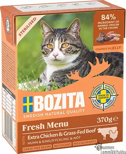 Fresh Menu, sterilized, kanaa ja nautaa hyytelössä 370g - Kissan märkäruoka - 39590 - 1