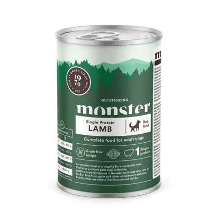 Monster Single Protein Lammas 400g - Koiran märkäruoka - 40250 - 1