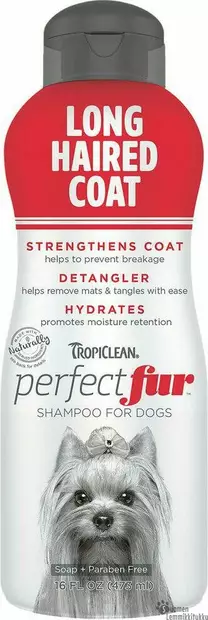 Perfect Fur, Shampoo pitkälle turkille 473ml, lhasa apso, yorkshiren terrieri, maltankoira, shih tzu ja muille pitkäkarvaisille roduille. - Koiran shampoot - 40670 - 1