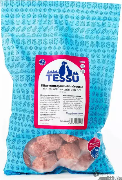 Tessu Sika-nauta jauhelihakuvio 1kg - Koiran raakaruoka - 39630 - 1