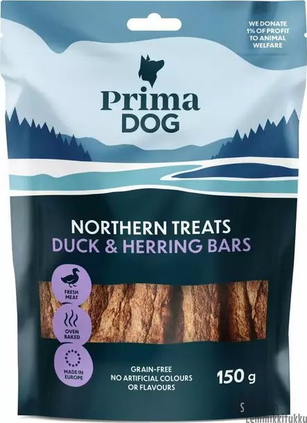 PrimaDog Ankka-sillitanko 150 g - Pehmeät puruherkut koiralle - 41711 - 1