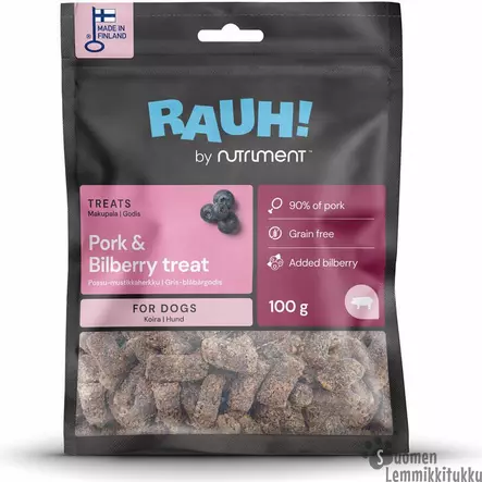 Rauh! Possu-mustikkaherkku 100g - Rapeat makupalat koiralle - 42601 - 1