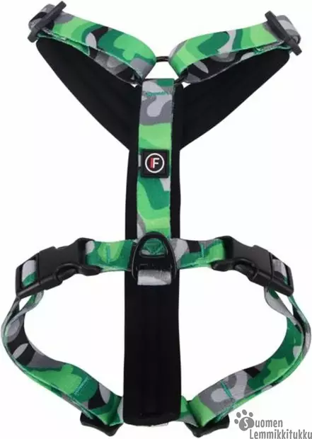 Finnero Camocolor Y-valjas, vihreä - Koiran valjaat - 42322 - 2