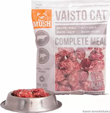 Mush Vaisto Cat valkoinen 8x800g, nauta-sika - Mush raakaruoka - 37352 - 1
