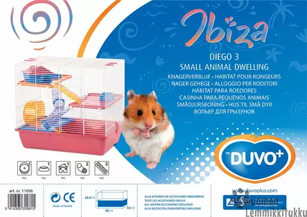 Duvo+ Jyrsijän häkki Ibiza Diego 3 - Kanin ja jyrsijän häkit - 40392 - 2