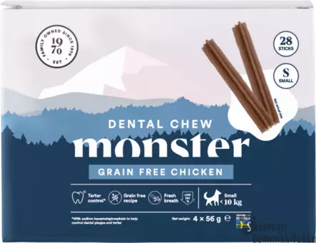Monster Dog Dental Chew Grain Free Chicken S 28 kpl - Koiran hampaidenhoito - 41212 - 1