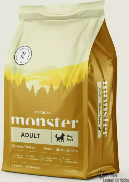 Monster Original Adult Chicken / Turkey (kana/kalkkuna) 12 kg - Koiran kuivaruoka - 40842 - 1
