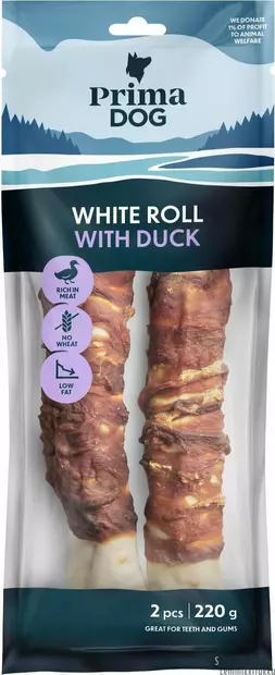 Primadog Ankkapururulla 25cm 220g - Nahkaluut koiralle - 41723 - 1