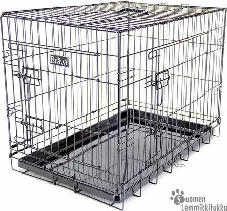 Brava Kevytmetallihäkki, musta - Koiran häkit - 42623 - 1
