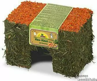 Heinäporkkanamökki porkkanakatolla, pieni 75g - Kanin ja jyrsijän herkut - 41033 - 1