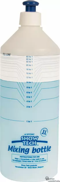 Show Tech Mitta- ja sekoituspullo, 1 litra - Koiran trimmaustarvikkeet - 37654 - 2