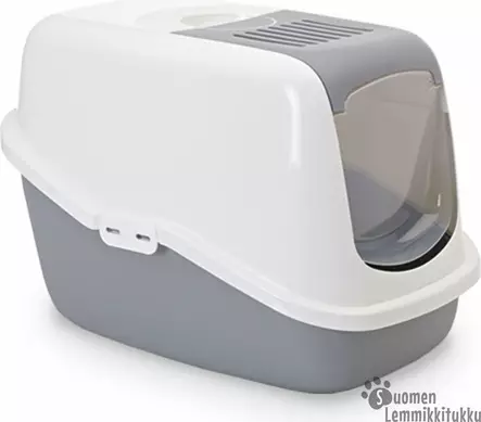 WC katettu hiekkalaatikko Nestor musta tai harmaa 56x39x38,5cm - Kissan vessat ja lapiot - 39064 - 2
