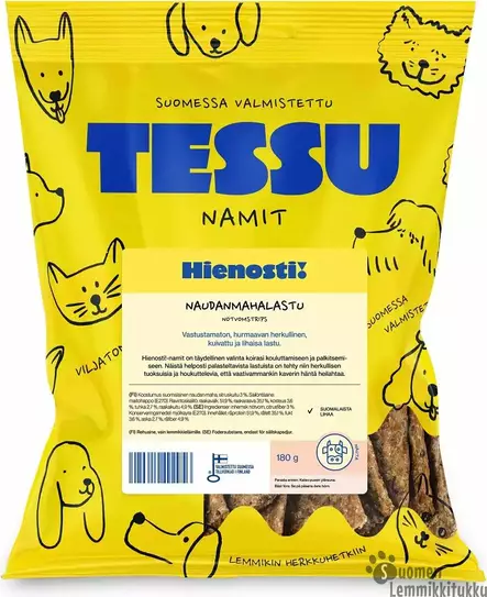 TassuHienosti! Naudanmahalastu 180g - Pehmeät makupalat koiralle - 42445 - 1