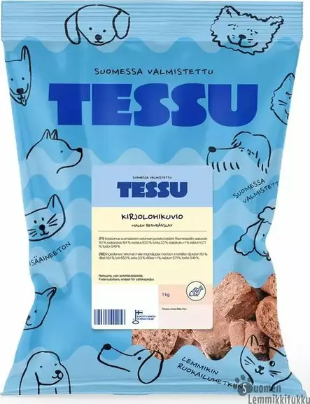 Tessu Kirjolohikuvio 1kg - Koiran raakaruoka - 37495 - 1
