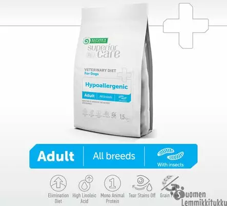 Superior Care Veterinary Diet Hypoallergenic, hyönteinen Adult All Breed 1,5kg - Erikoiskuivaruoka koiralle - 42215 - 2