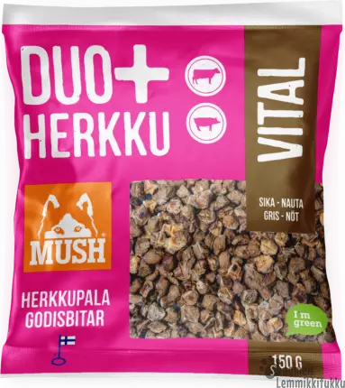 Mush Duo+ Herkku Vital 150g - Pehmeät makupalat koiralle - 41896 - 1