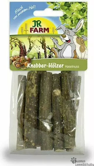 JR-Nature hasselpähkinäpuun nakertelutikut 40g - Kanin ja jyrsijän herkut - 40816 - 1