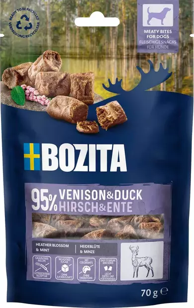 Bozita Meaty Bites Peura & Ankka 70g - Pehmeät makupalat koiralle - 42977 - 1