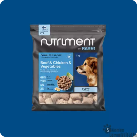 Nutriment By Rauh Puppy Nauta-Kana-Kasvikset 1kg - Koiran raakaruoka - 42257 - 1