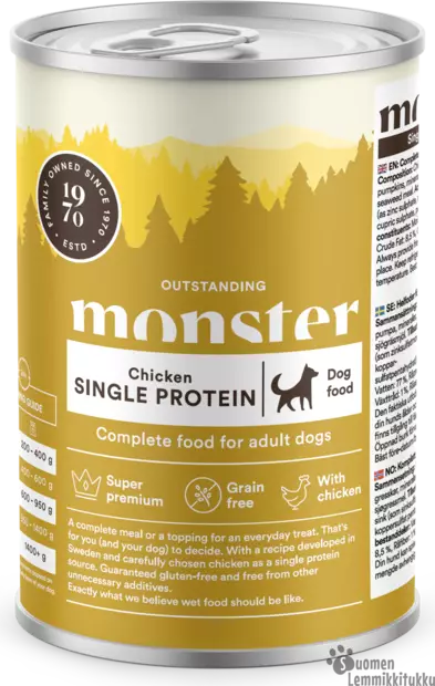 Monster Single Protein Kana 400g - Koiran märkäruoka - 40247 - 1