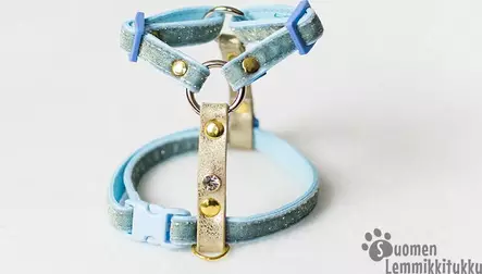 Lavellas Y-valjas, sininen glitter - Kissan valjaat - 40407 - 1