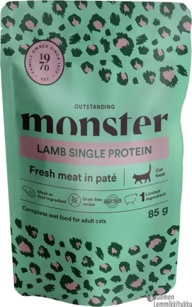 Monster Cat single lamb pate 8 x 85g - Kissan märkäruoka - 40198 - 1