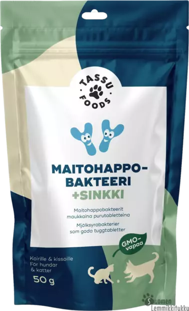 Tassufoods Maitohappobakteeri+sinkki 50g - Koiran lisäravinteet ja öljyt - 42768 - 1