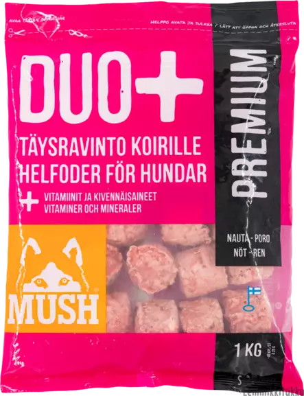 MUSH DUO+ PREMIUM 6x1kg, nauta-poro - Mush raakaruoka - 41588 - 1