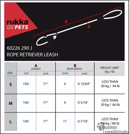 Rukka Pets Rope retriever noutajatalutin - Koiran nylonhihnat - 41458 - 2