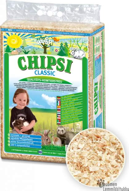 Chipsi Classic puru jyrsijöille 3,2 kg - Kanin ja jyrsijän heinät, kuivikkeet - 40139 - 1