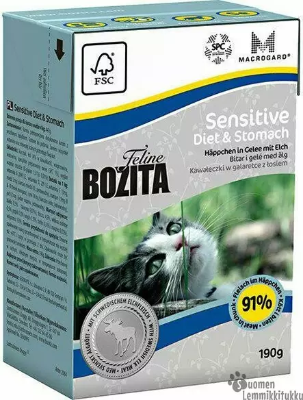 Bozita Feline Sensitive & Stomach 190gr - Kissan märkäruoka - 41249 - 1