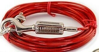 Vipstore Dog TIE-OUT Cable -kiinnitysvaijeri Punainen 9 m, 27 kg