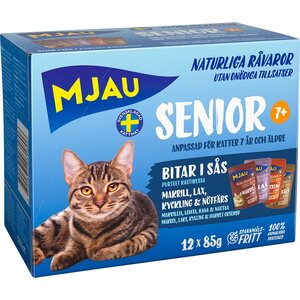 Mjau Senior, iäkkään kissan ruoka 12x85g