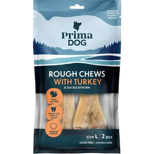 Primadog Rough Chews täytetty puruluu Kalkkuna-Tyrni L 13,5 cm, 140 g