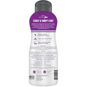 Tropiclean Perfect Fur, Shampoo kiharalle turkille 473ml, villakoira, bichon frise, vanha englannin lammaskoira ja muut rodut joilla on turkissa paljon tuuheutta.
