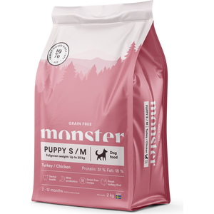 Monster Grain Free monster Puppy S/M Turkey/Chicken 2kg