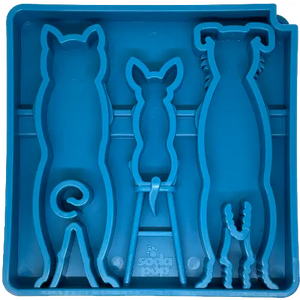 Sodapup Waiting Dogs Design ruokinta-alusta – Sininen