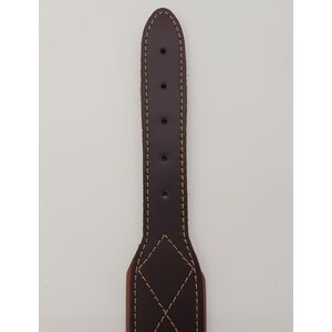 Nahkanasta Nahkapanta koiralle koristetikkauksilla, ruskea 4,5cm