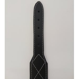Nahkanasta Nahkapanta koiralle koristetikkauksilla, musta 4,5cm
