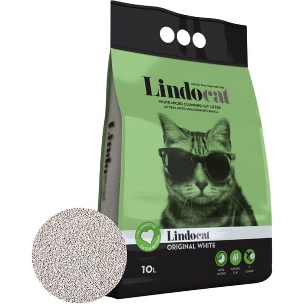 Lindo Cat Original White paakkuuntuva valk. kissan mikrohiekka 10l