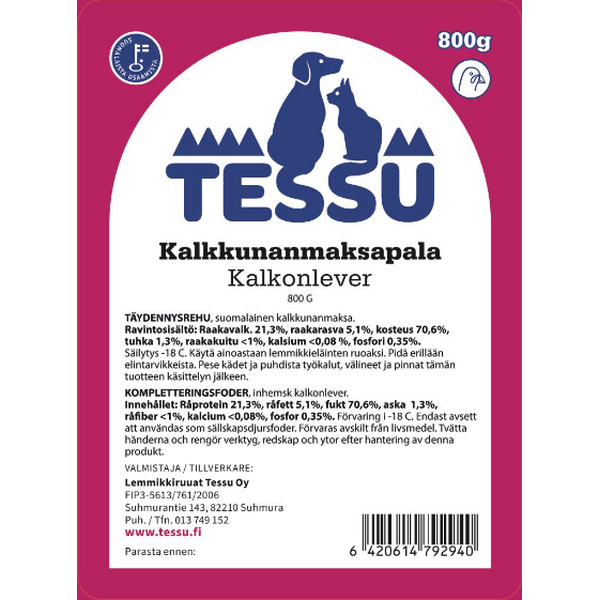 Tessu Kalkkunan maksapala 800g