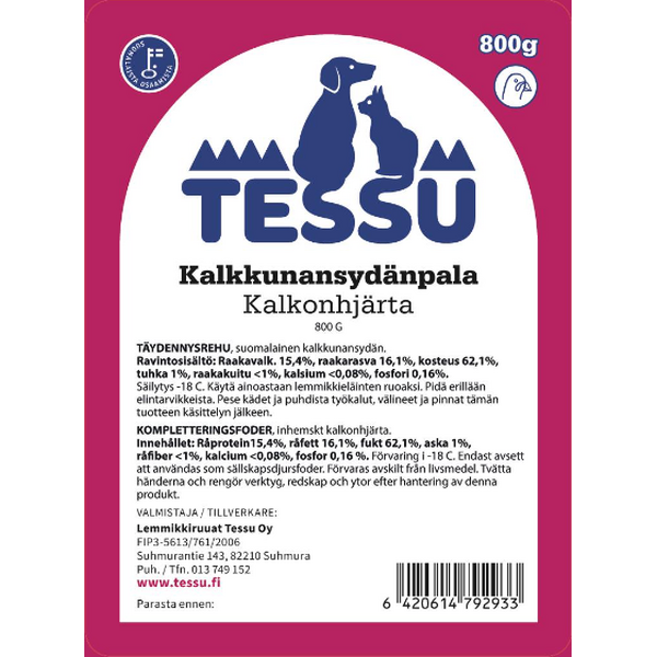 Tessu Kalkkunansydänpala 800g