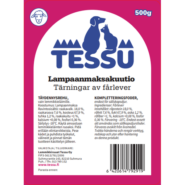 Tessu Lampaanmaksakuutio 500g