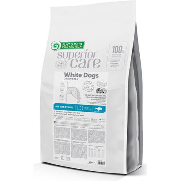 Natures Protection Superior Care White Dogs all breed, valkoisille koirille, vaaleat kalat 10kg