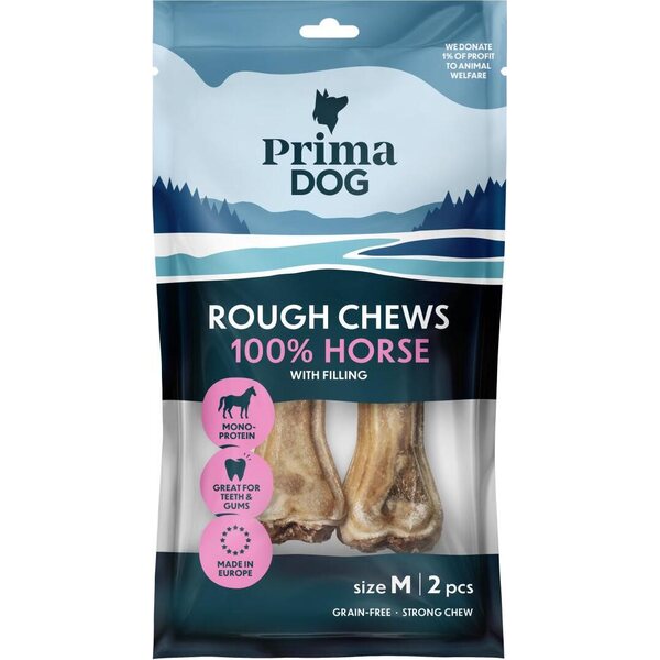 Primadog Rough Chews Hevonen täyteluu M 12cm 100g