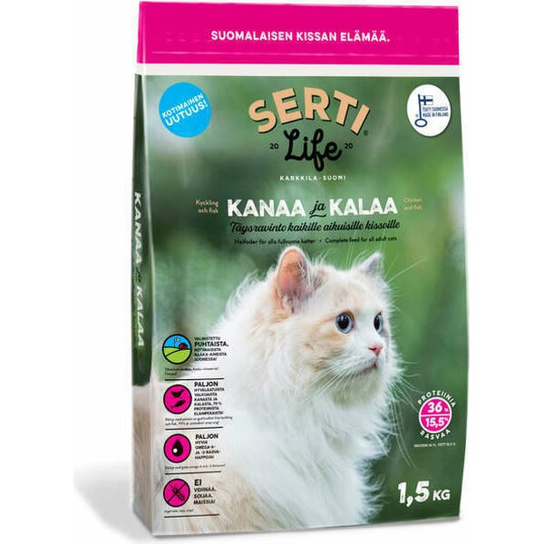 Biofarm SertiLife kissanruoka 1,5 kg, kotimainen