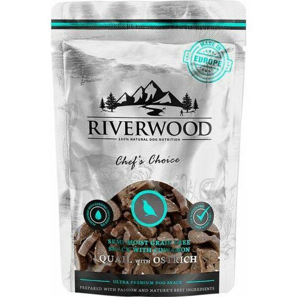 Vipstore Riverwood Puolikosteat viljattomat makupalat viiriäinen & strutsi