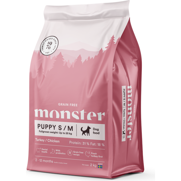 Monster Grain Free monster Puppy S/M Turkey/Chicken 2kg