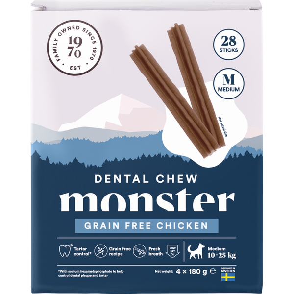 Monster Monster Dog Dental Chew Grain Free Chicken M 28 kpl