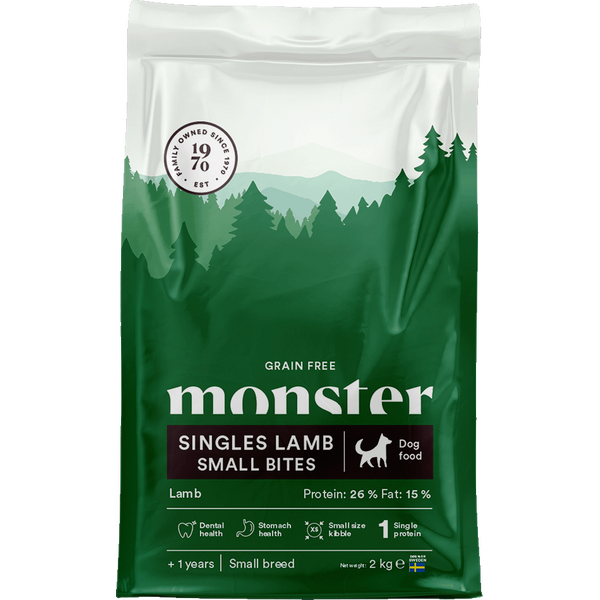 Monster Grain Free Singles Lamb/lammas, small bites 2kg